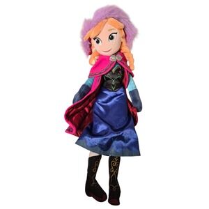 DISNEY STORE Anna Frozen Plush Doll Stuffed Toy Princess 20 inch